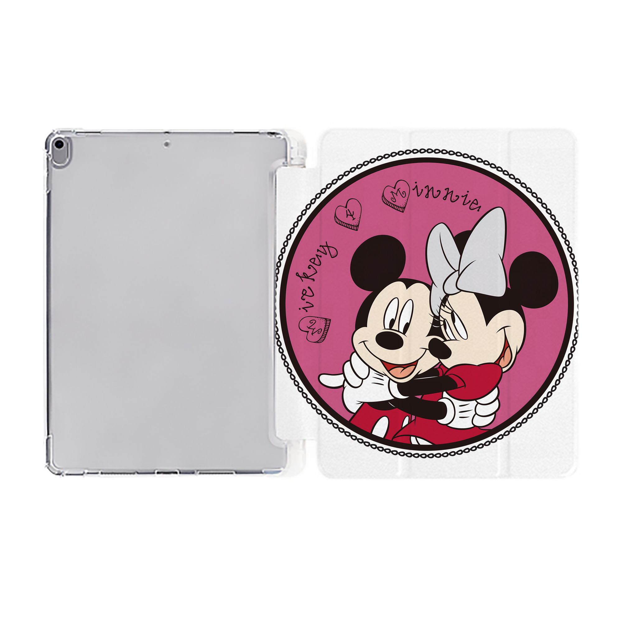 （画像用） ミッキーマウス Mickey Mouse IPad ケース ペン収納付き 三つ折りスタンド PUレザー×シリコン 対応機種9.5/10.5/10.9インチ